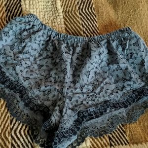 Blue Victoria's Secret lace shorts